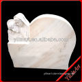 Lovers Embracing Stone Statue , White Marble Tombstone For Cemetery YL-R445